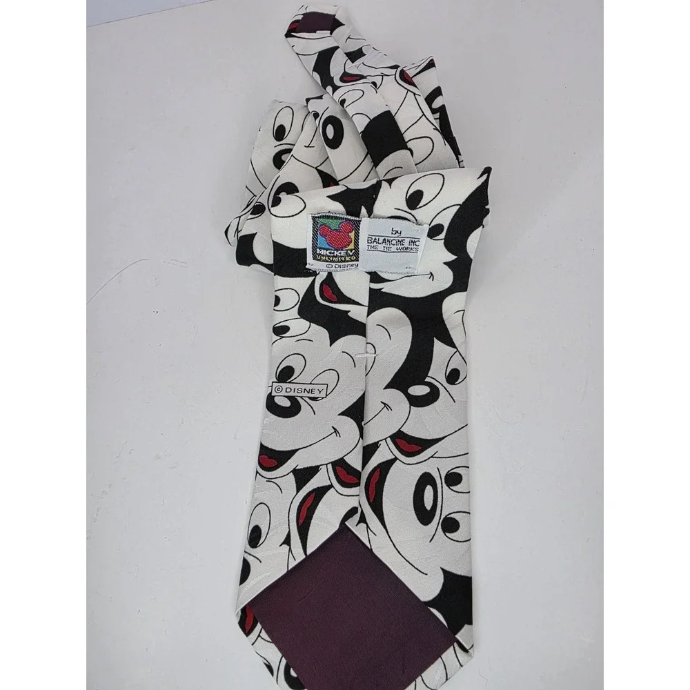 Vintage Disney Mickey Mouse‎ Balancine Necktie Tie Black & White Mouse